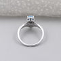 Lab grown pear cut blue diamond halo engagement ring