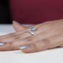Pear shaped fancy blue diamond engagement ring