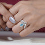IGI Certified lab grown fancy blue pear diamond ring