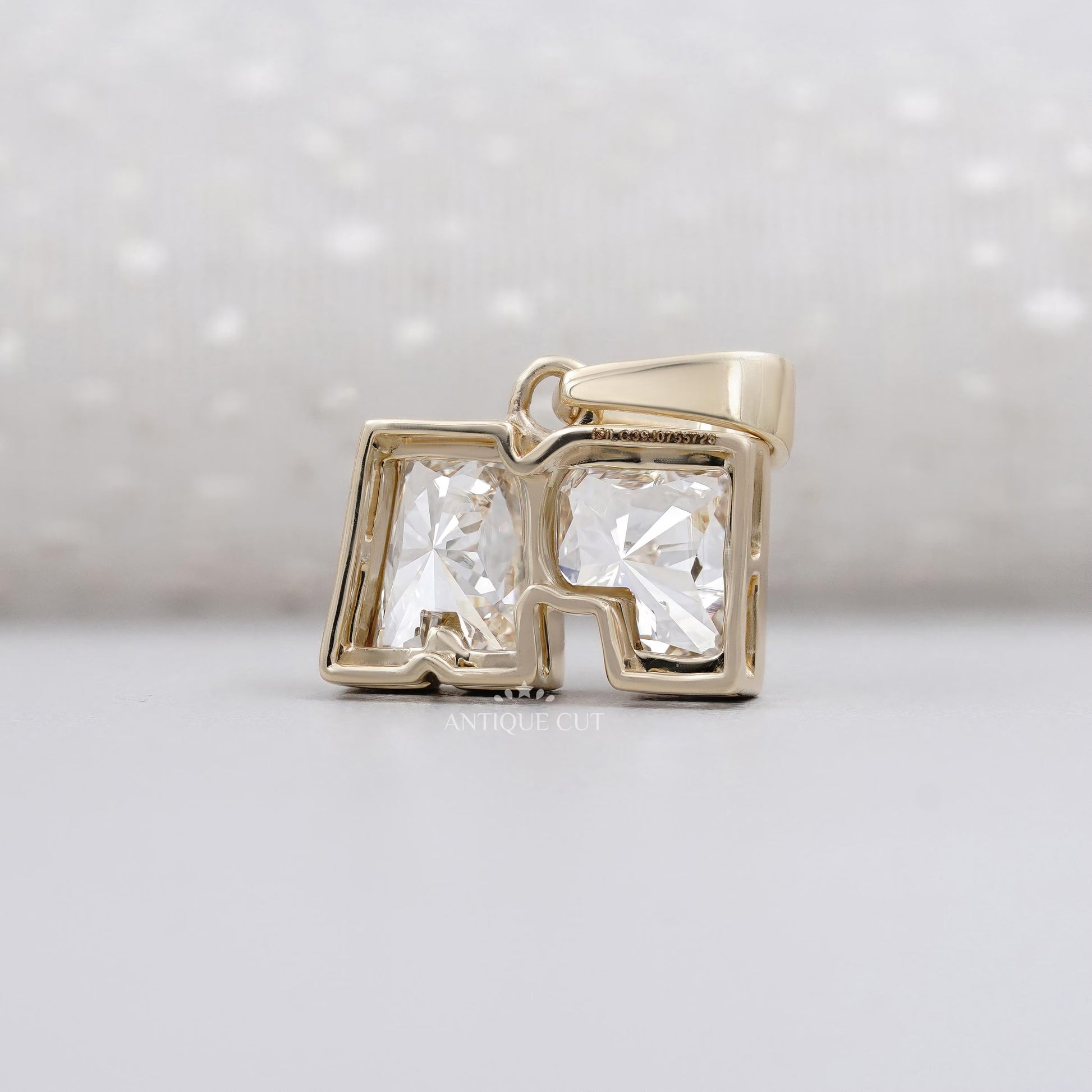 Yellow gold alphabet letter pendant with diamond accents