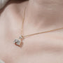 Antiquecut yellow gold diamond initial pendant