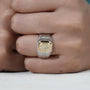IGI Certified lab grown yellow cushion diamond ring