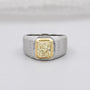 Yellow Cushion Cut Diamond Engagement Ring In White Gold