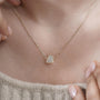 Yellow gold charm pendant with lab diamond