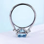 IGI Certified blue radiant diamond engagement ring design