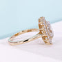 IGI certified oval halo engagement ring in yellow gold