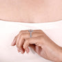 14K white gold oval engagement ring for women
