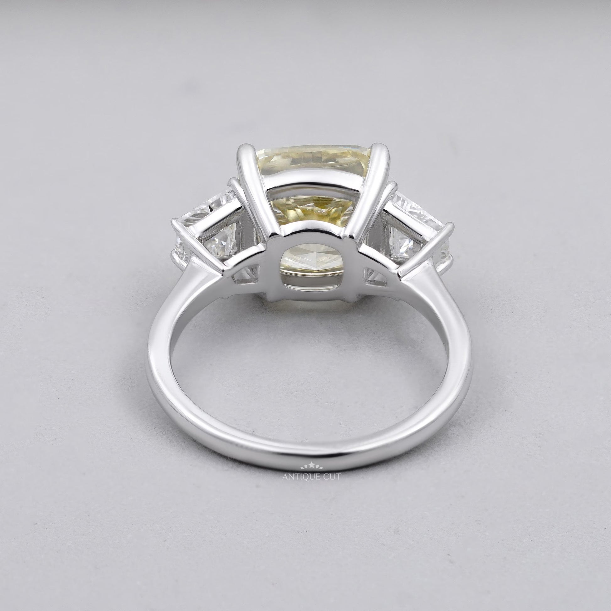 IGI Certified fancy yellow lab grown diamond engagement ring
