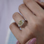 IGI Certified lab grown cushion cut yellow diamond engagement ring