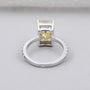 Lab grown emerald cut diamond ring with pave accents