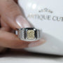 Luxury radiant cut yellow diamond men's ring