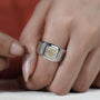 Statement men's engagement ring yellow diamond