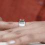White gold men's radiant cut diamond ring