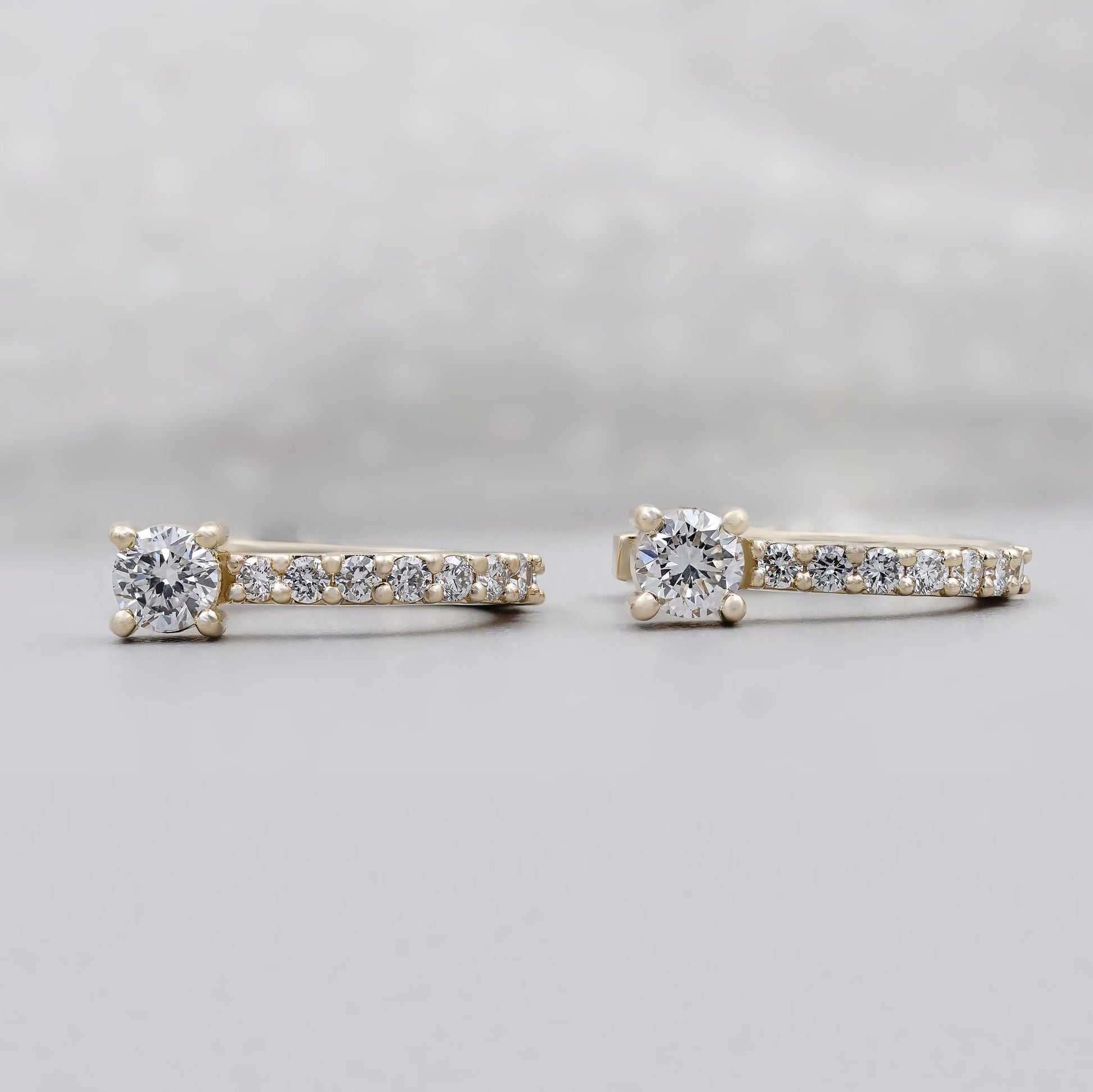 Pave diamond hoop earrings for women