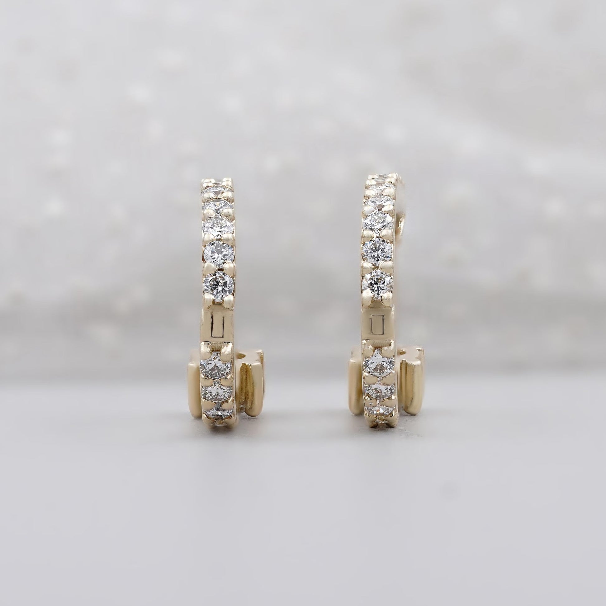 Lab grown diamond round hoop earrings