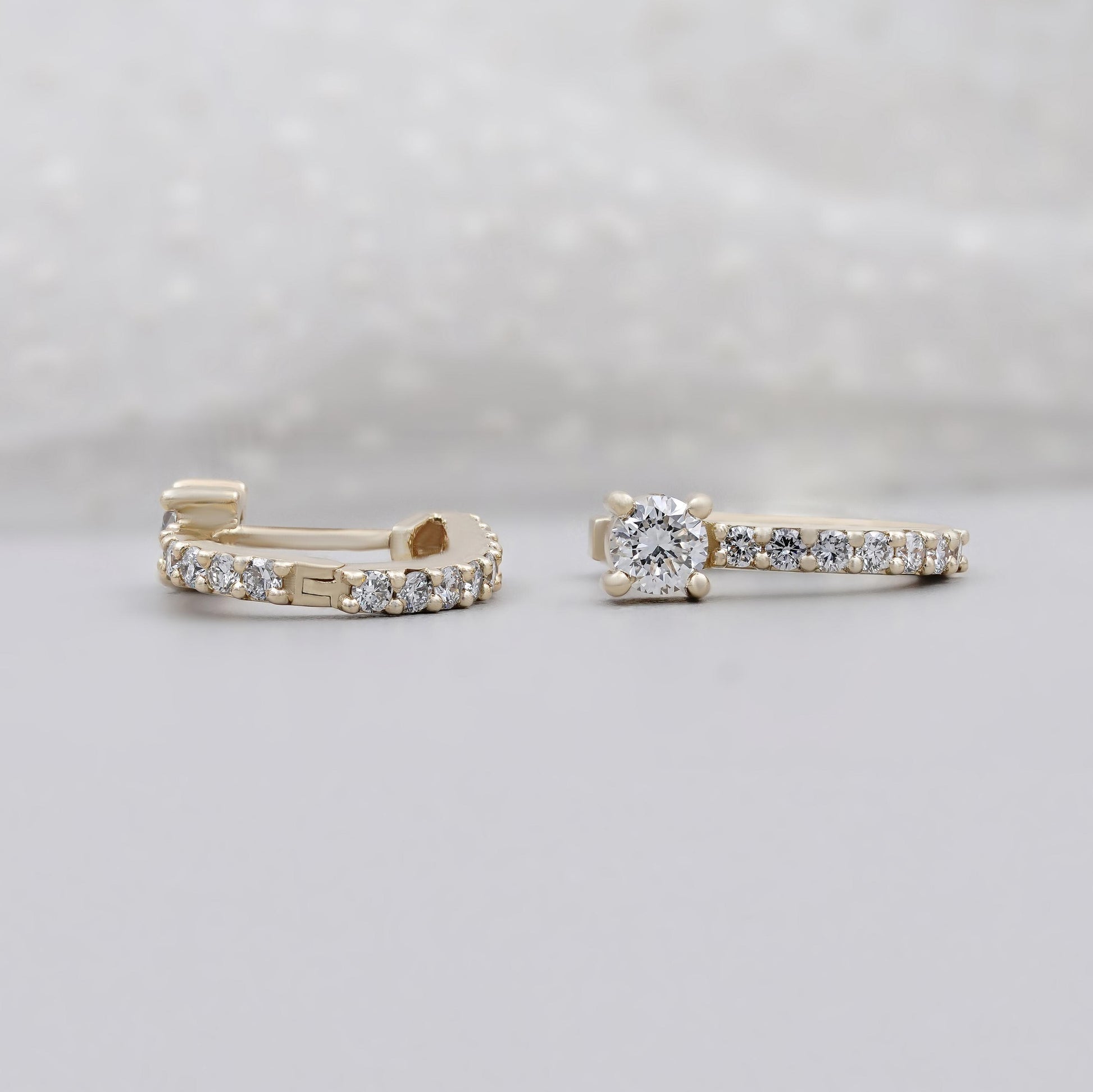 Round Cut Huggie Hoop Earrings