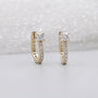 Elegant yellow gold diamond hoops