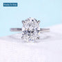 Oval solitaire engagement ring with 3 carat oval diamond in white gold