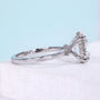 White gold oval diamond ring with solitaire claw prong design