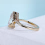 3 carat oval diamond engagement ring with unique bypass setting