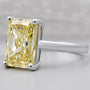 IGI certified yellow radiant diamond ring white gold