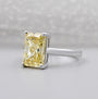 IGI certified yellow radiant diamond ring white gold
