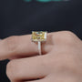 Antiquecut white gold yellow radiant diamond engagement ring