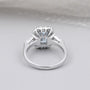 IGI certified blue topaz halo engagement ring