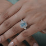 Lab created blue topaz engagement ring white gold