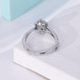 IGI certified round cut diamond halo engagement ring