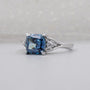 Antiquecut cushion cut fancy blue diamond engagement ring
