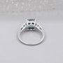 Lab grown cushion cut blue diamond engagement ring