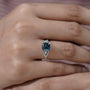 Fine jewelry cushion cut fancy blue diamond ring