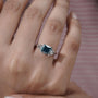 IGI Certified lab grown blue diamond cushion cut engagement ring