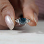 Cushion cut blue diamond bridal engagement ring