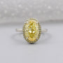 Fancy Yellow Diamond Oval Cut Double Halo Engagement Ring IGI Certified