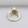 Lab grown green oval diamond engagement ring