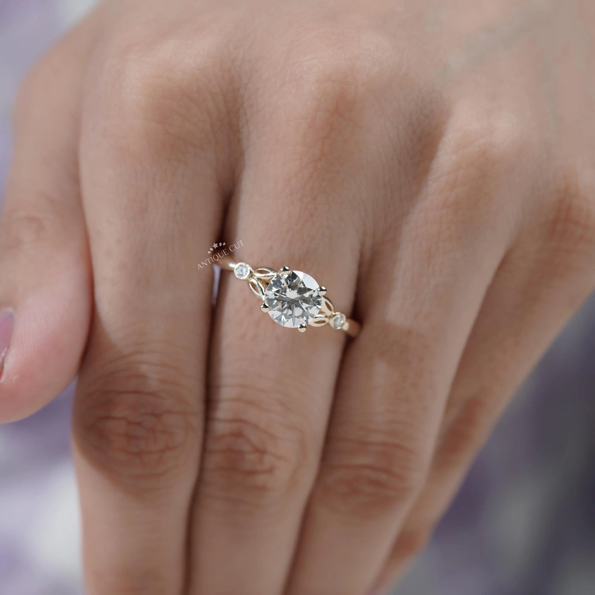 Luxury round diamond proposal ring by Antiquecut