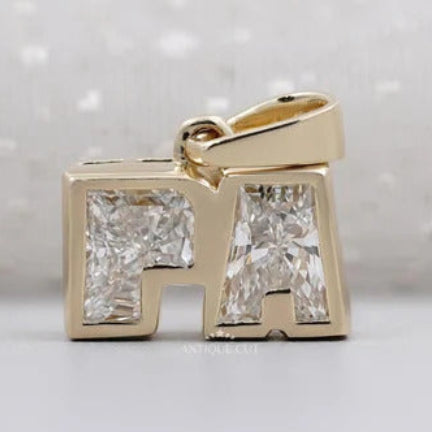 Personalized Alphabet Diamond Initial Pendant Necklace in yellow gold
