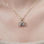 Yellow gold lab grown diamond pendant