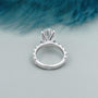 Elegant oval cut engagement ring with diamond accented shank