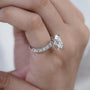 Premium oval cut diamond solitaire ring with pave details