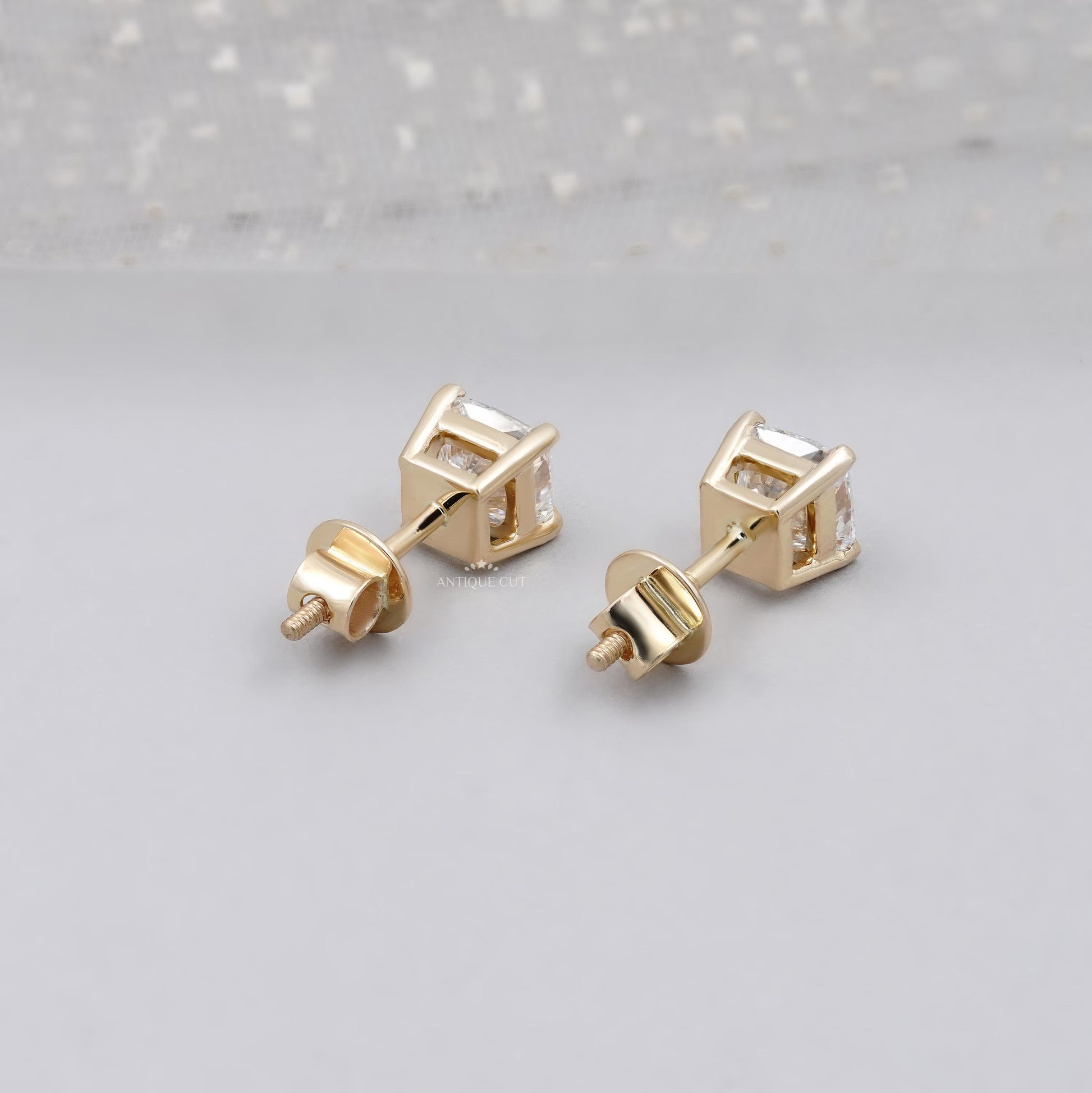 Fine jewelry cushion diamond earrings for women
