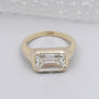 Yellow gold emerald cut lab grown diamond ring
