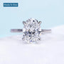Oval solitaire engagement ring with 3 carat oval diamond in white gold
