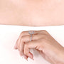 Lab grown oval diamond engagement ring with hidden halo design
