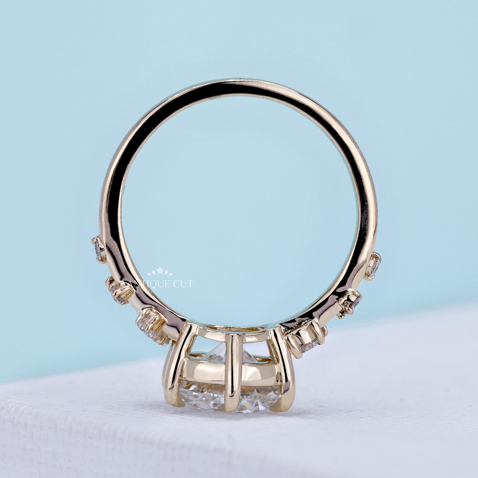 IGI certified lab grown diamond bridal ring with side accents
