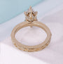 Antiquecut vintage marquise diamond ring with hidden halo design
