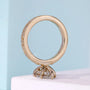 Yellow gold engagement ring with milgrain vintage finish
