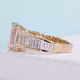 Yellow gold emerald cut diamond ring for women